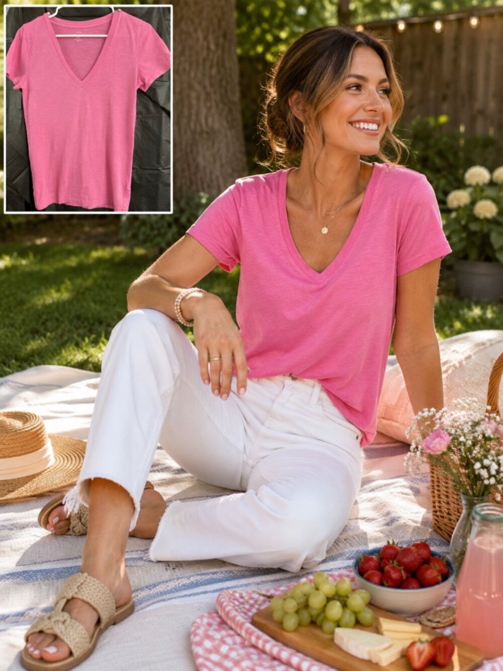 J. Crew Women's Slub Cotton T-Shirt Pink Size S